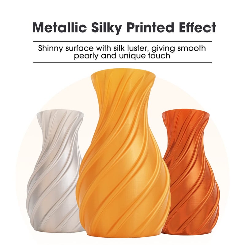 eSUN Silk Metal PLA Filament 1.75mm, Silky Metallic 3D Printer Filament PLA, Dimensional Accuracy +/- 0.05mm, 1KG Spool (2.2 LBS) 3D Printing Filament for 3D Printers, Silk Bronze - Image 3