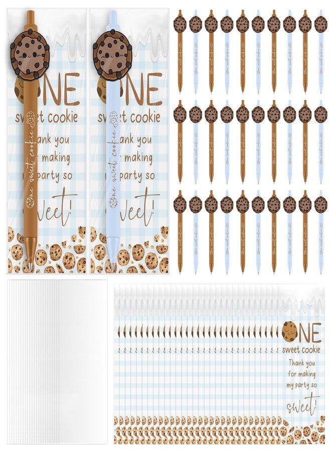 Sinload 30 Sets Milk and Cookies 1st Birthday Party Favors One Sweet Cookie Ballpoint Pens and Bookmarks One Year Old Birthday Supplies Decorations for Guests Baby Shower - Image 1