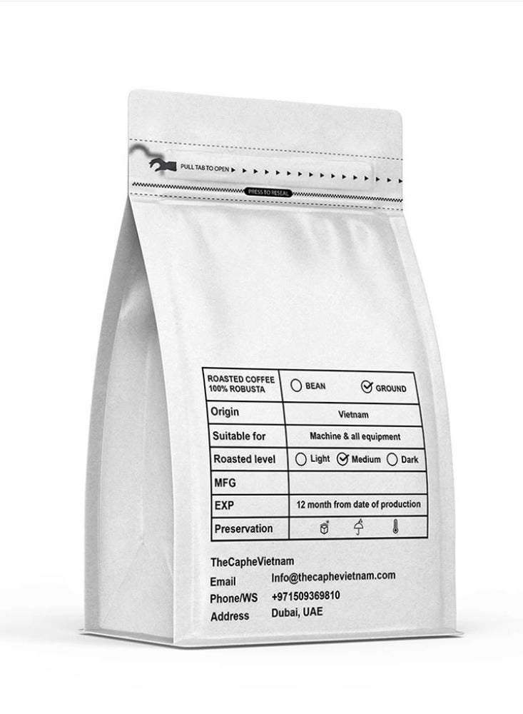 The Caphe Vietnam Fine Robusta Blended Ground Coffee - 1 KG | Preliminary Process | Blended Robusta | Vietnamese Coffee Ground - Image 2