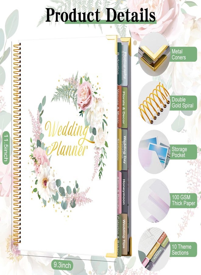 VinTS 176 Pages Wedding Planner,Wedding Planner Book and Organizer,9" x 11" Hardcover Engagement Wedding Planner Gift for Couples,Brides - Image 2