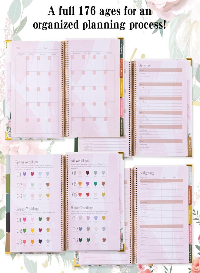 VinTS 176 Pages Wedding Planner,Wedding Planner Book and Organizer,9" x 11" Hardcover Engagement Wedding Planner Gift for Couples,Brides - Image 4