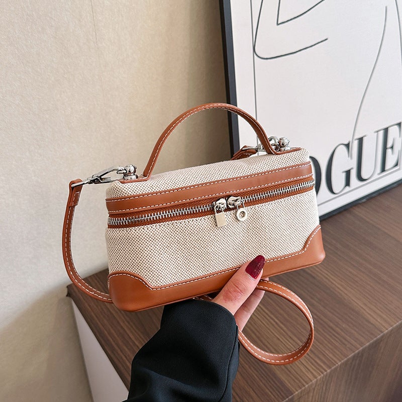 Women's Canvas Shoulder Bag Retro Box Crossbody - Image 2