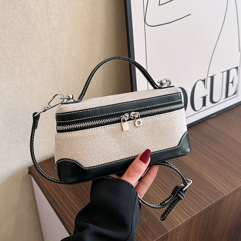 Women's Canvas Shoulder Bag Retro Box Crossbody - Image 3