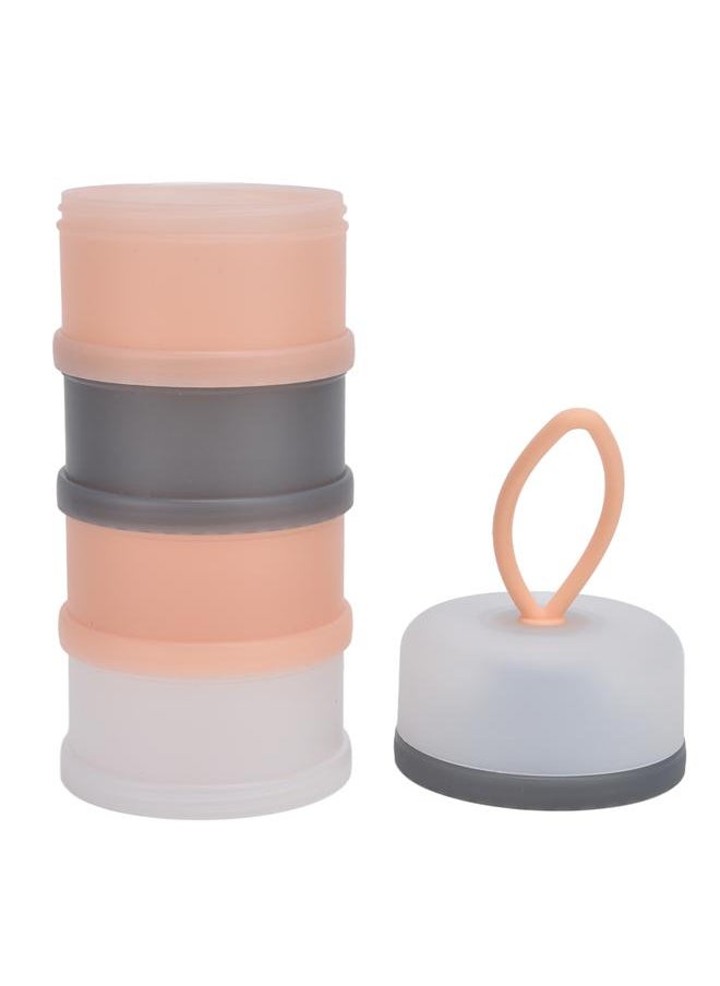 Thoraya - 4 Layers Baby Milk Powder Dispenser Silicone Portable Baby Milk Feeding Powder Formula Dispenser ContainerPink - Image 1