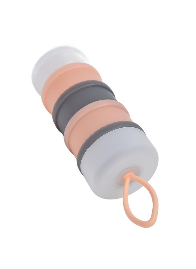 Thoraya - 4 Layers Baby Milk Powder Dispenser Silicone Portable Baby Milk Feeding Powder Formula Dispenser ContainerPink - Image 1