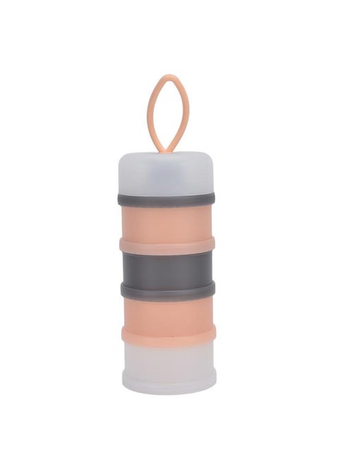 4 Layers Baby Milk Powder Dispenser Silicone Portable Baby Milk Feeding Powder Formula Dispenser ContainerPink