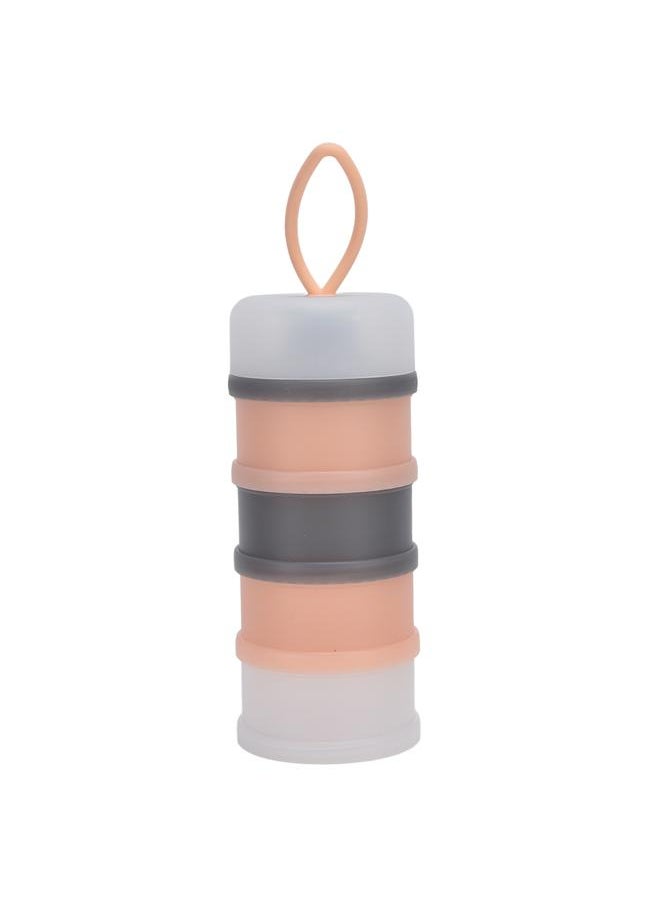 Thoraya - 4 Layers Baby Milk Powder Dispenser Silicone Portable Baby Milk Feeding Powder Formula Dispenser ContainerPink - Image 1