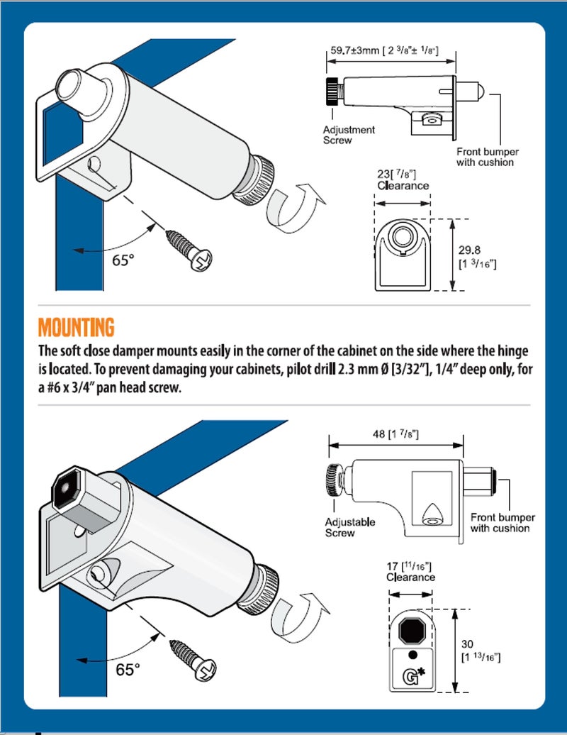 ROK 10 Pack Rok Hardware Soft Close for Cabinet Doors/Metal Soft Close Adapter/Damper/Hardware/Zinc/Hinge/European Made! SCD101 - Image 5
