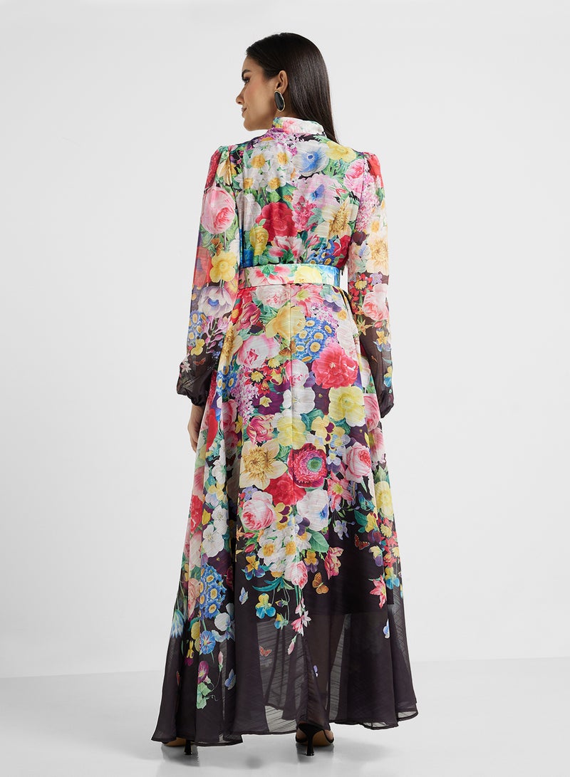 Khizana Floral Chiffon Maxi Dress - Image 2