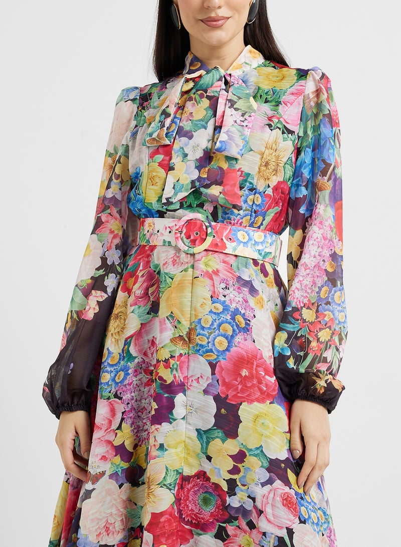 Khizana Floral Chiffon Maxi Dress - Image 3