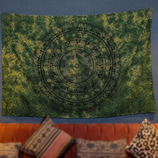 Craft Trade Cotton Tapestry Cotton Mandala Ombre Tapestry Bedspread Wall Hanging Bedsheet Asthetic Psychedelic Indian Bedspread Wall Art Dcor Green 54x84 Inches - pzsku/Z3F9064CB94B269BCEF46Z/45/1748243956/b0e58020-70fe-48de-8ab5-cde44e1705e9