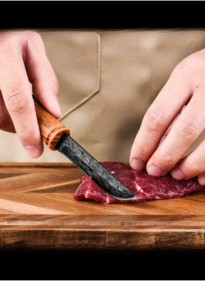 Stainless Steel Bamboo Outdoor Kitchen Knife Portable Camping Handle Knife