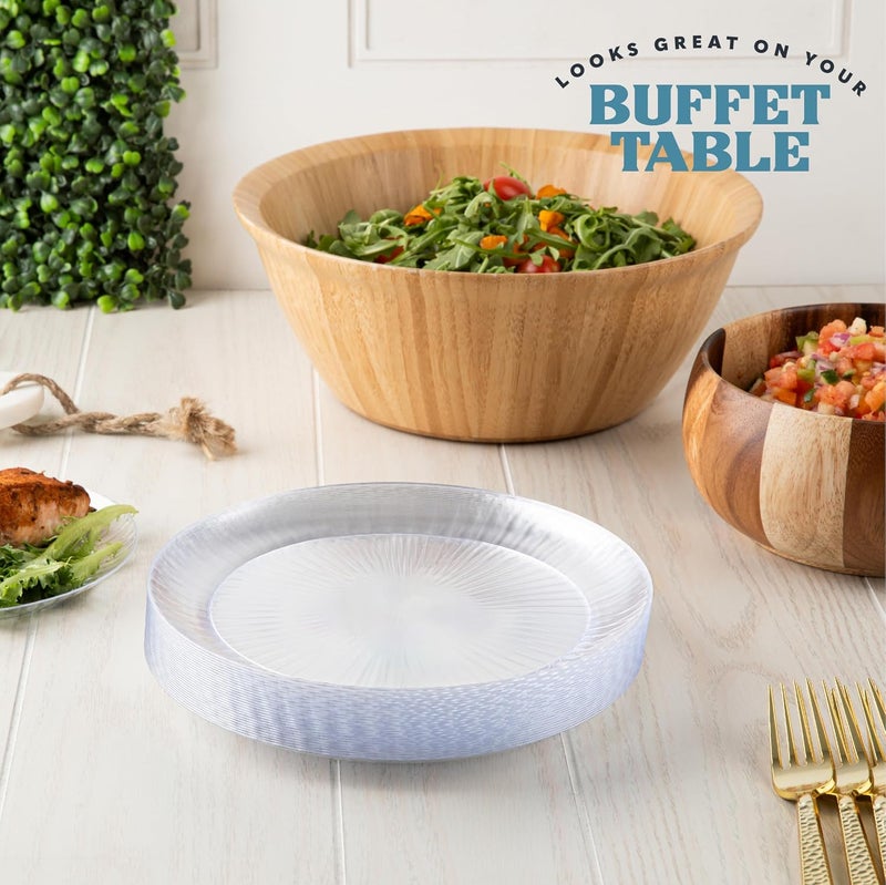 PLASTICPRO 30 Pack Crystal Like Clear Disposable 9 inch Plastic Plates Dinner Dishes Plates for Special Occasions Parties - Image 2