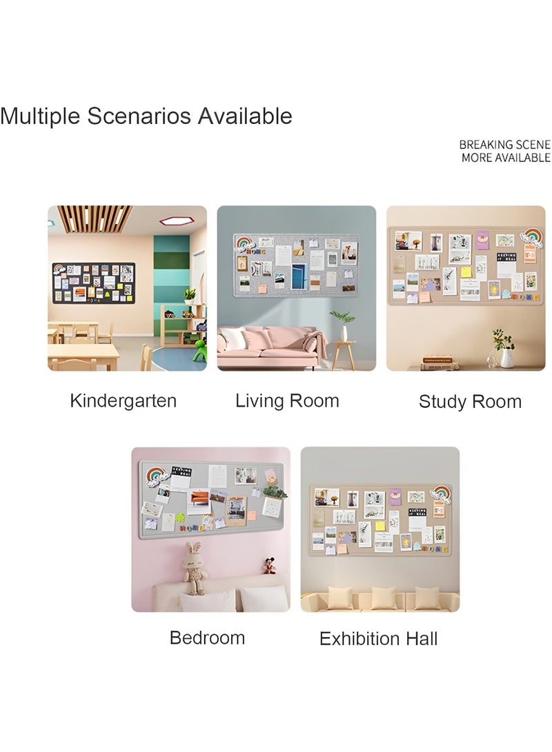 Felt Bulletin Board 60 x 80cm with Push Pins, Decorative Wall Pin Board for Photos, Notes, Memo, Vision Board & Mood Board for Home, Office, School - Image 3