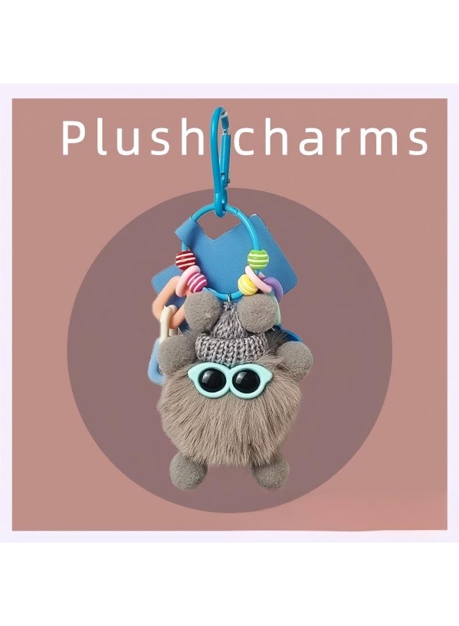 Fluffy Pompom Keychain, Soft Rabbit Fur Ball Puff, Stylish Fluff Ball Keychain for Lovers of Plush Accessories