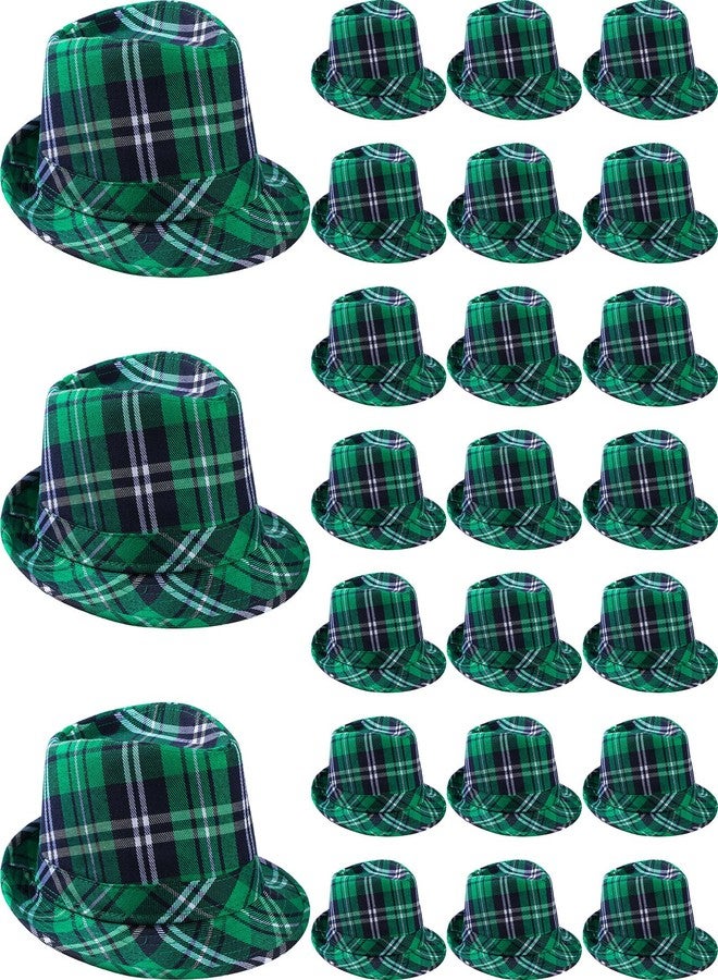 Silicherry 24 Pcs St. Patrick's Day Hat Bulk Green Irish Plaid Fabric Hat St. Patricks Day Party Cap Gifts for Women Men Irish Cap Costume Accessories - Image 1