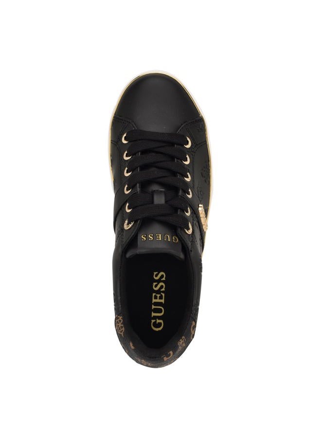 Guess Women's Britz Sneaker, Black Logo 001, 37 EU - Image 5