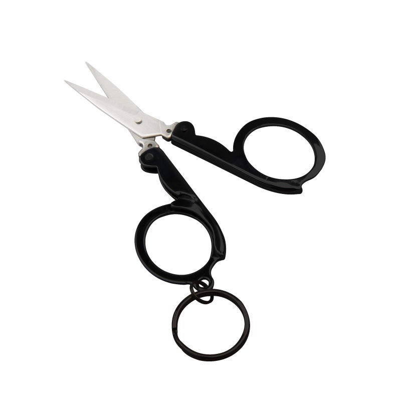 AceCamp Munkees Mini Folding Scissors Keychain - Stainless Steel Portable & Foldable Travel Cutter Pocket Key Ring - Small Key Chain, Scissor Tool for Crafting, Emergency, Survival, Camping & Outdoors - Image 1