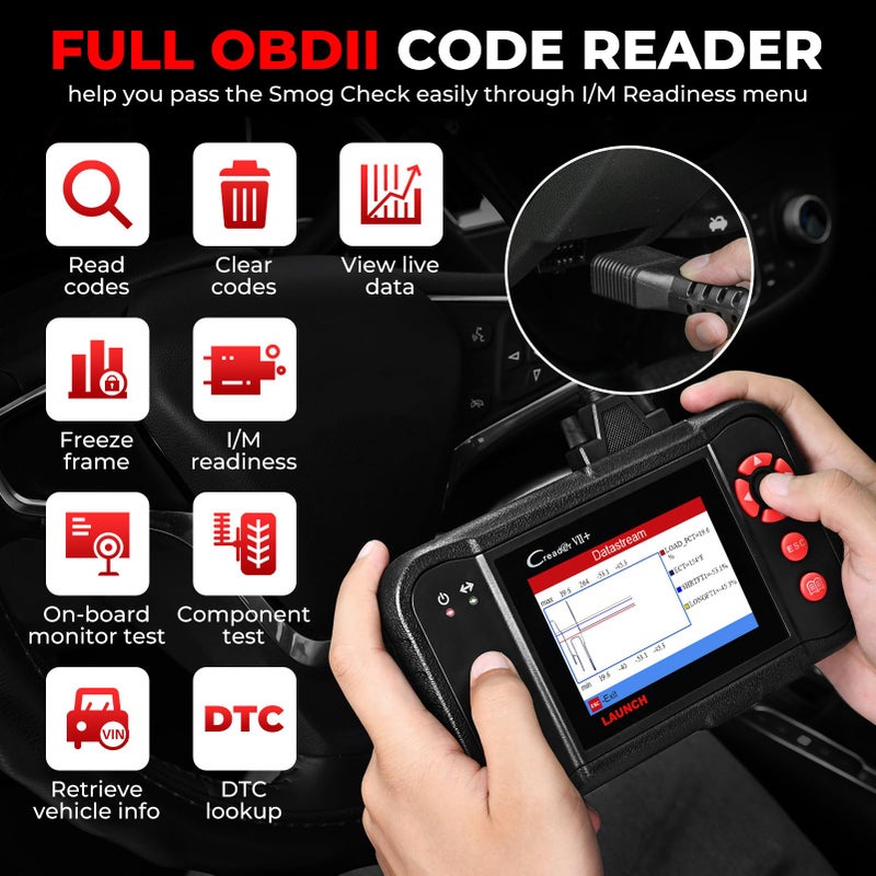 لانش قم بتشغيل Creader Vii + Obd2 Scanner Abs Srs Transmission وأداة المسح التشخيصي لقارئ رمز المحرك - Image 3