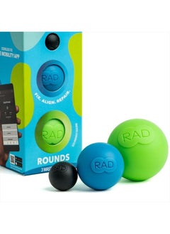 RAD Rounds/Set of 3 Massage Balls/Eco Friendly Silicone/for Jaw, Hands and Plantar Fasciitis Myofascial Release, Mobility and Recovery  - Image 1