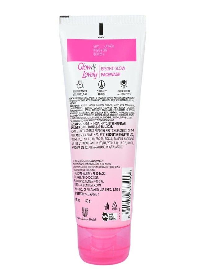 Glow & Lovely Bright Glow Face Wash, 150 gm - Image 2
