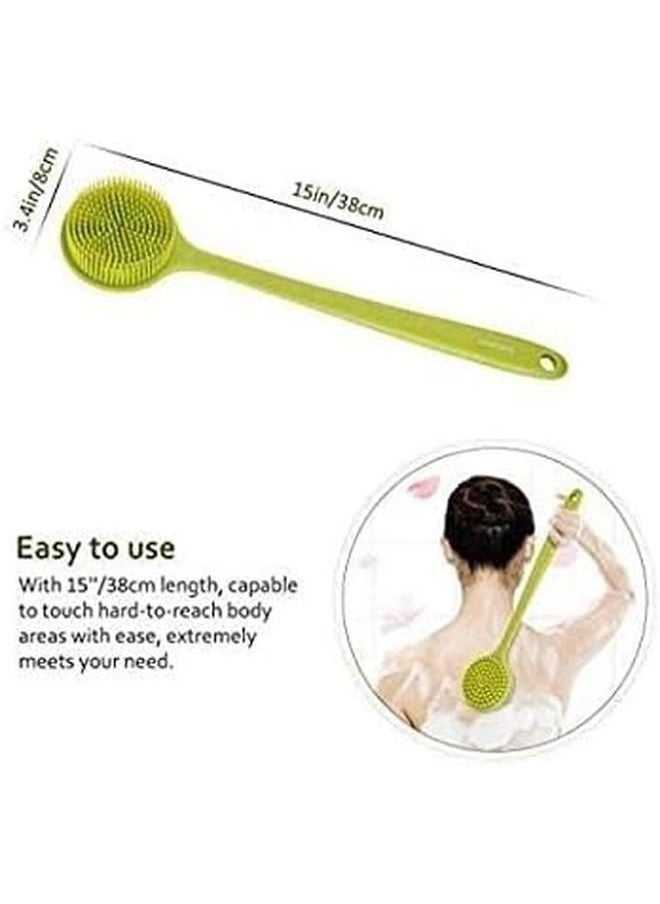 Generic - Silicone Body Brush Long Handle Shower Brush Body Scrub Bath Brush for Back Scrubber Exfoliating Skin - Random Color - Image 1