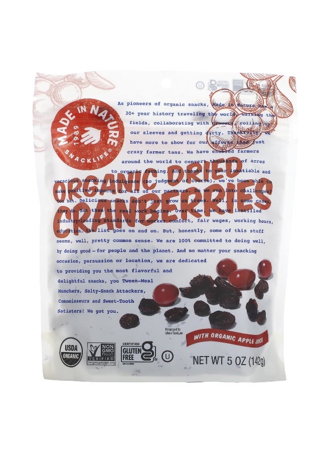 Made in Nature, Organic Dried Cranberries, With Organic Apple Juice, 5 oz (142 g) - Image 1