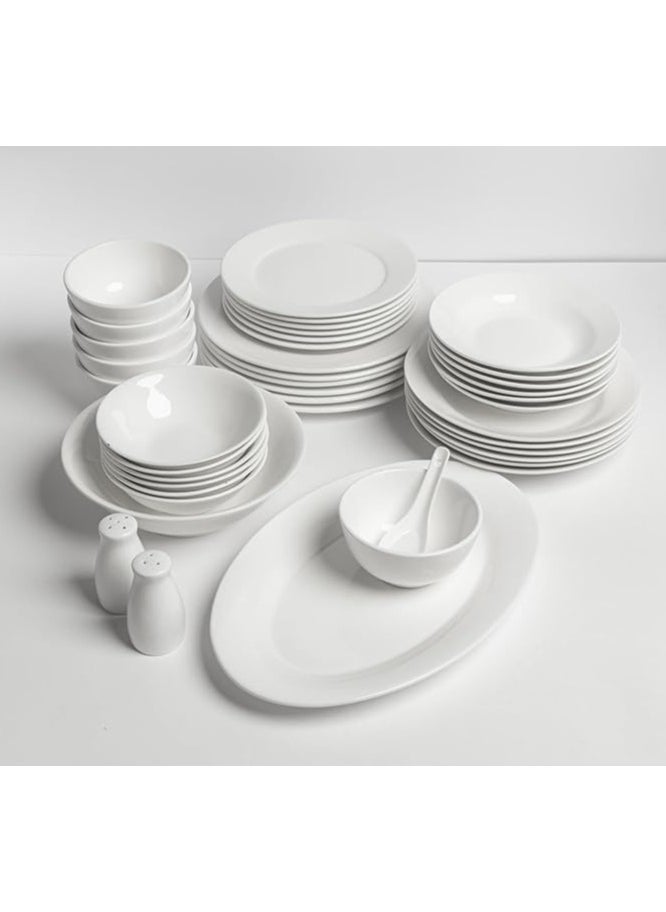 Bin-Shihoun-Abomar - White Premium Porcelain Dinner Set for 6 People | Serving Utensils | Porcelain Plate Set | Porcelain Dinner Set (72 Pieces) - Image 1
