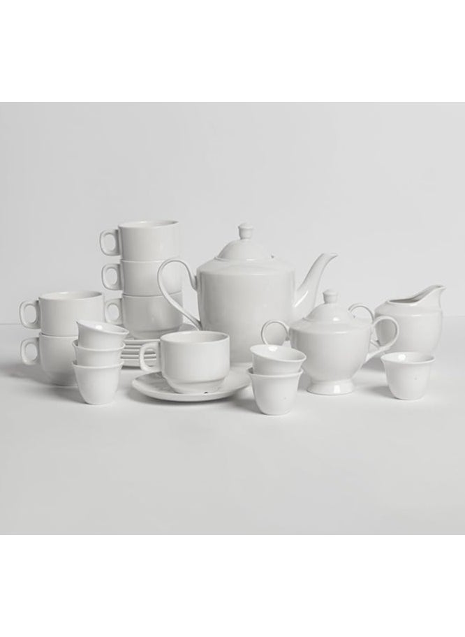 Bin-Shihoun-Abomar - White Premium Porcelain Dinner Set for 6 People | Serving Utensils | Porcelain Plate Set | Porcelain Dinner Set (72 Pieces) - Image 1