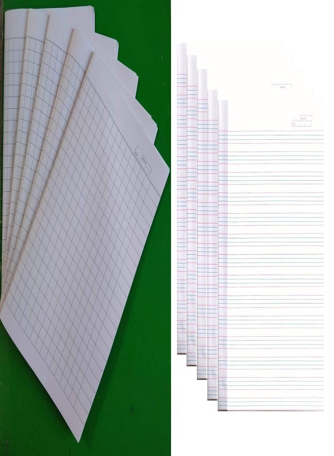 FIRST CLICK Answer Sheets Exam for Subject English 40 sheet & Math 40 Sheet Both side Ruled [Count 80 Sheets Without Fold With Fold 160 sheets 320 Pages] Size- LENGTH-38 cm,WIDTH-31 cm. - Image 1