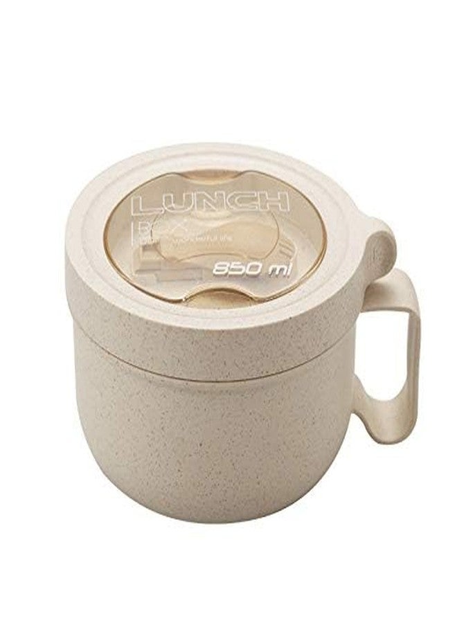 Rarapop Microwave ramen bowl, 28.74 ounce soup bowl, soup cup with lid, handle and fork, can be used for dishwasher (Beige) - Image 2