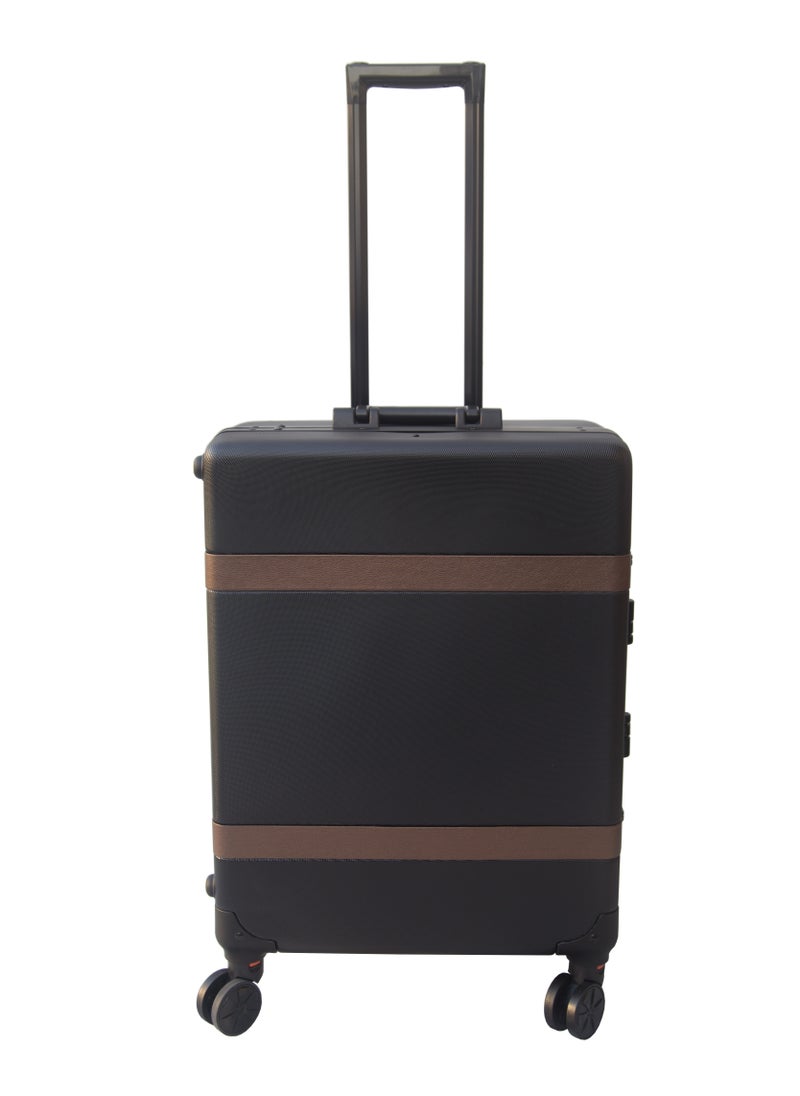 Makeup Train Stand Case With Pro Studio Artist Trolley And Lights large size, Black with Brown Medium