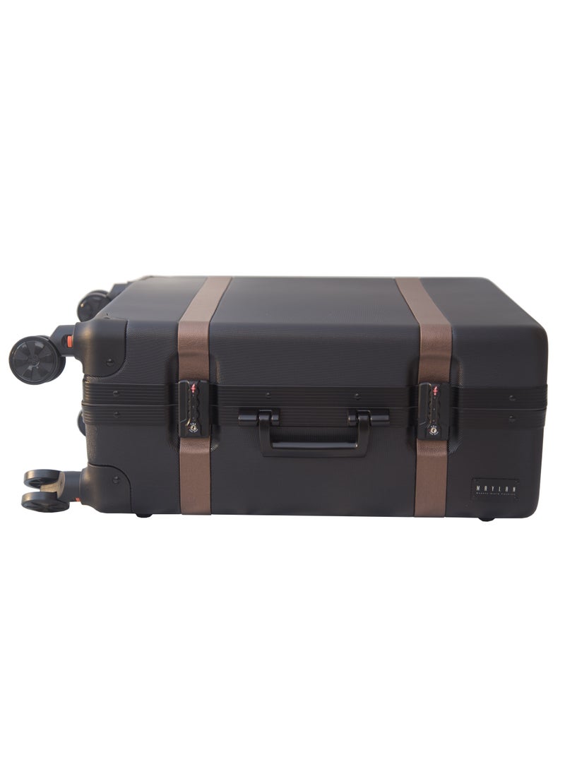 Makeup Train Stand Case With Pro Studio Artist Trolley And Lights large size, Black with Brown Medium