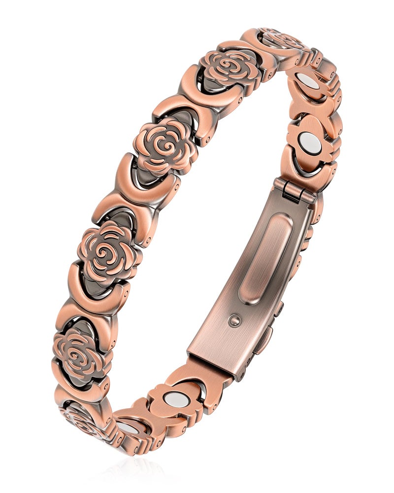 vapeples Copper Bracelets for Women, 99.99% Pure Copper Magnetic Bracelet, 3800 Gauss, Adjustable Sizing, Women's Bracelets With Built-in Magnets, Gift Packaging, Fashion Jewelry Gift. - Image 1
