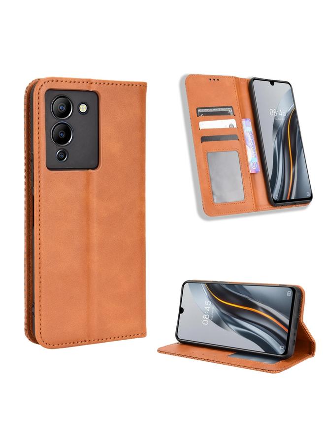 S-TOP Case For Infinix Note 12 G96 Magnetic Buckle Retro Texture Leather Phone Case - Image 1