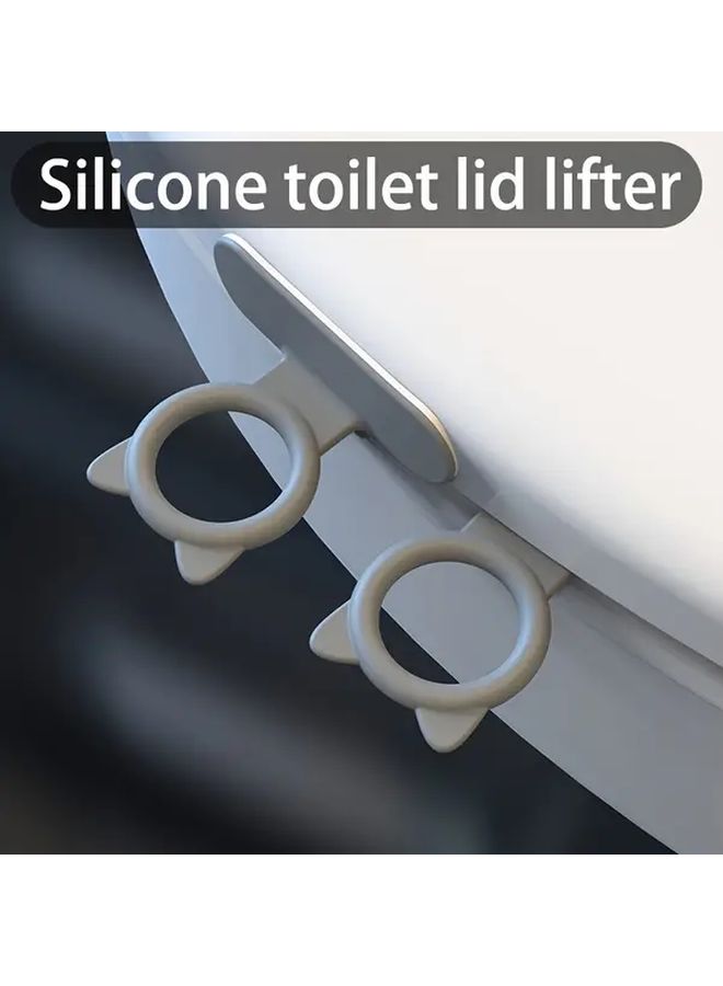 2pcs Heavy Duty Manual Toilet Seat Lifter Adjustable Height Raiser White Plastic - Image 4