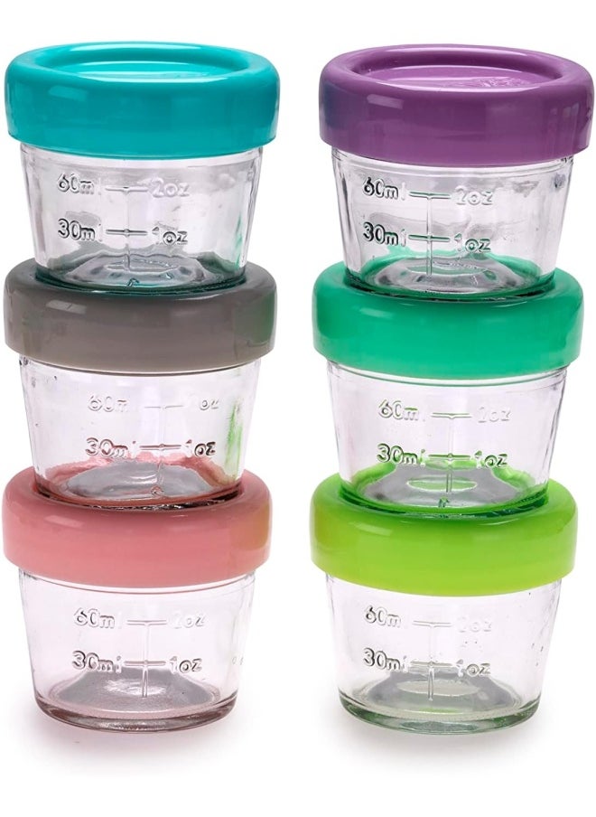 melii - Glass Baby Food Containers - Airtight, Leakproof, Storage for Babies, Toddlers, Kids – BPA Free, Microwave & Freezer Safe - Set of 6, 4oz with Easy Open Lids - Image 1