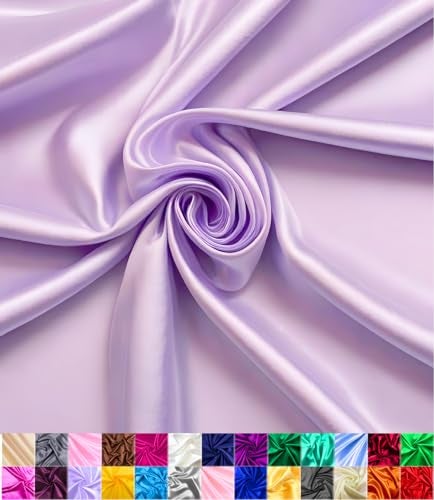 Barcelonetta Satin Fabric Decoration Sewing Shiny Luxury 60 Wide Roll Metallic Shiny Upholstery Lining Drapery DIY Crafts Lilac 2 Yards - Image 1