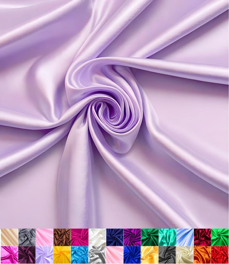 Barcelonetta Satin Fabric Decoration Sewing Shiny Luxury 60 Wide Roll Metallic Shiny Upholstery Lining Drapery DIY Crafts Lilac 2 Yards - Image 2