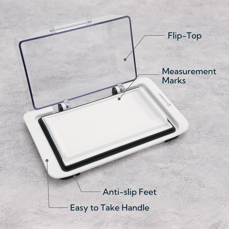 KITCHENDAO Airtight Flip-Top Butter Dish with Lid for Countertop and Refrigerator, Butter Keeper, Plastic Butter Holder Tray for 2 Sticks East Coast/West Coast/European Style/ Kerrygold Butter - Image 4