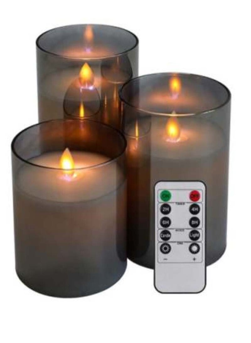 Hilalful مجموعة شموع هلالفل | مناسبة لغرفة المعيشة، غرفة النوم والهواء الطلق | هدية مثالية للزينة المنزلية في رمضان، عيد، أعياد الميلاد، حفلات الزفاف، الانتقال إلى منزل جديد | تعمل بالبطارية | مجموعة من 3 - Image 1