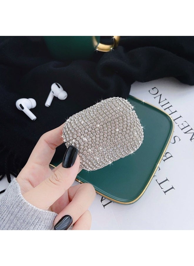 Generic Applicable To AirPods1/2/3 For Apple AirPods Pro2 Flash Drill Wireless Bluetooth Anti-fall Earphone Case-Color:silver-Applicable Models:Airpods 3 Generation  - Image 1