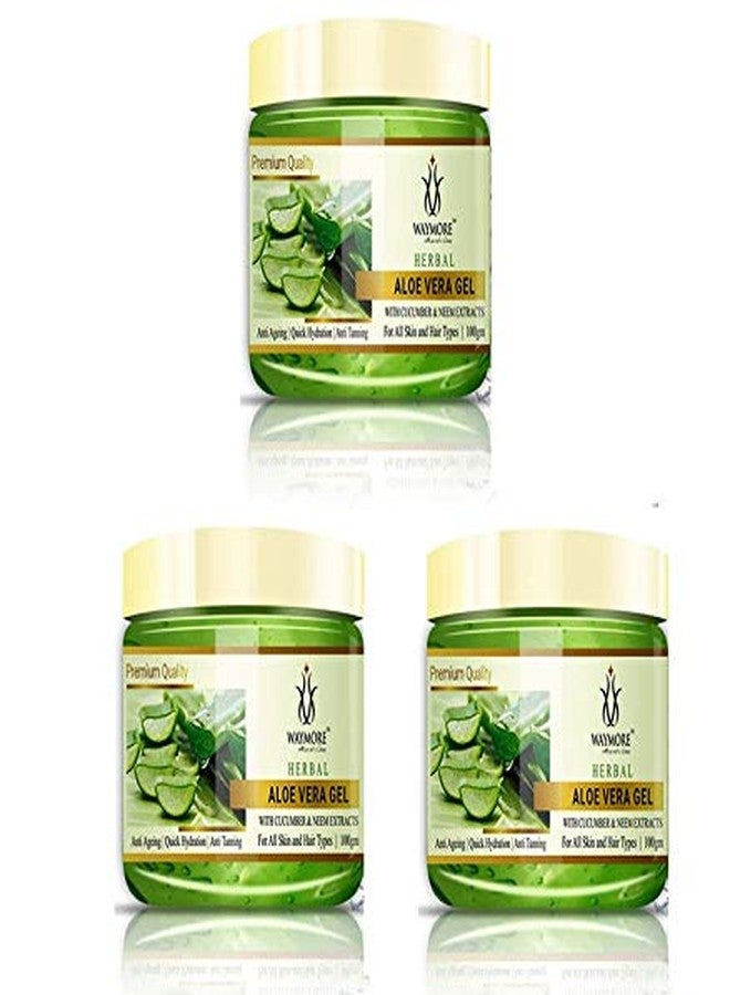 WAYMORE AloeVera Gel with Cucumber and Neem for Skin and Hair, Pack of 3, 100 gm each - Image 2