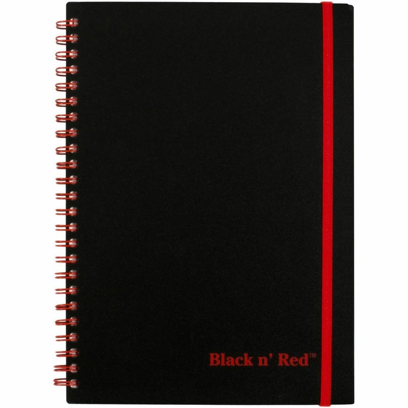 Black n' Red Notebook, Business Journal, 8-1/4" x 5-7/8", 70 Sheets, Ruled, Optik Paper, Scribzee App, Flexible Poly Cover, Wirebound, Black (C67009) - Image 5