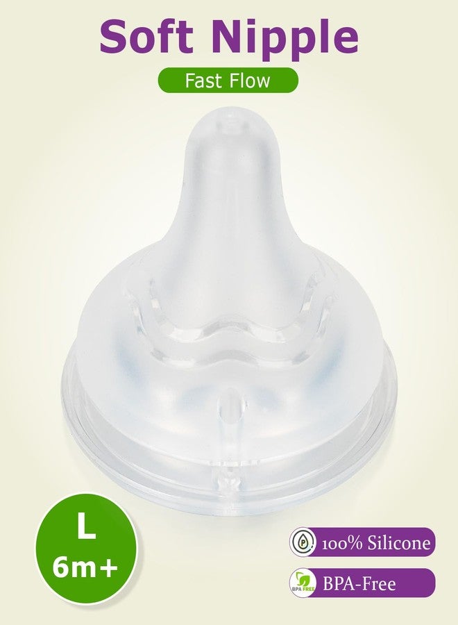 joyfeed Silicone Nipple for Pigeon Bottle,Size L,Standard Flow Baby Bottle Nipples,6m+ 6 Count - Image 2