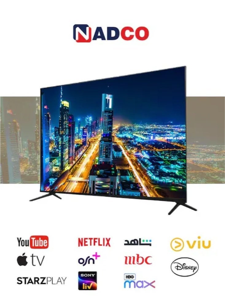 NADCO NC-75T 75 Inch Smart TV 4K UHD LED WebOS HDR Slim Bezel WiFi HDMI USB Premium Home Entertainment - Image 1