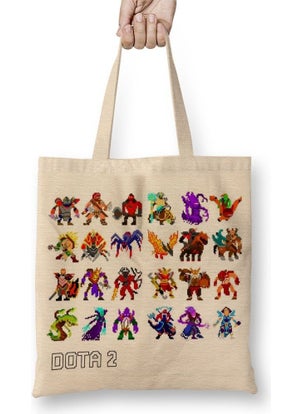 Baskı Dükkanı Print Shop Dota 8bits Tote Bag Long Handle 