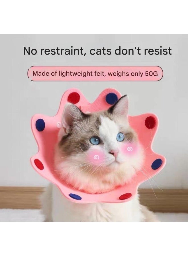 A.M Elizabeth Collar Cat Dog Wound Protection After Surgery Wound Leaking Push Button Type Cute Adjustable Lightweight Soft Flower - Image 4