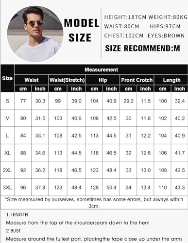 COOFANDY Mens Cotton Drawstring Cargo Pants - Outdoor Hiking Gym Twill Joggers with Pockets for Men, US 36(L), Black - Image 5