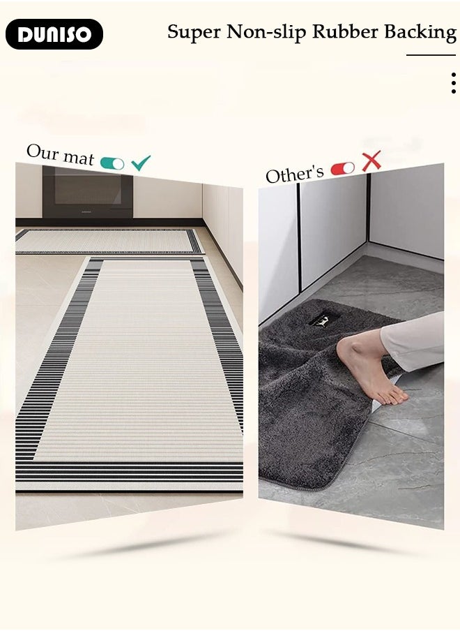 DUNISO 2 PCS  Kitchen Mats and Rugs Set , Non Slip Heavy Duty Standing Mat, Quick Dry Diatom Mud Floor Mat,  Extra Soft and Absorbent Floor Mats for  Kitchen, Bath, Office, Laundry(40*60cm+40*120cm)  - Image 3